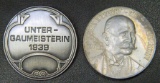 Unter-Gaumeisterin 1939 Badge and...Imperial German 1908 Coin From Crashed Zeppelin Luftschiff 4