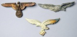 Waffen SS Officers Visor Cap Eagle, Luftwaffe Radio Operator Wing, and Luftwaffe AK...Helmet Eagle