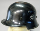 Police Polizei Single Decal Combat Helmet, German WWII