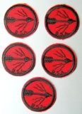 Five (5) BSA Flaming Arrow Red Black Patrol Patch, Boy Scouts