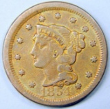 1854 Braided Hair Liberty Head Large Cent