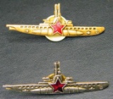 Two Soviet Russian Cold War Submarine Enlisted Mans Badges