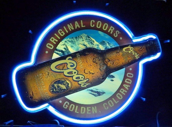 Original Coors Neon and Plastic Beer Sign Light