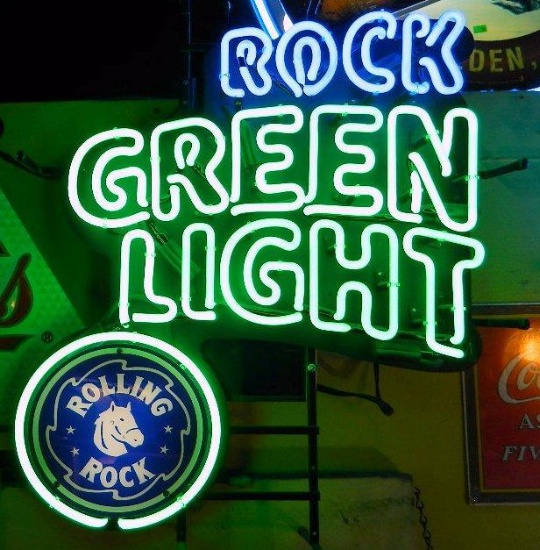 Rolling Rock Green Light Reer Neon Light Sign
