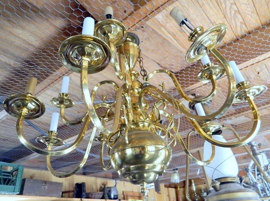 Brass Colored Hanging Chandelier