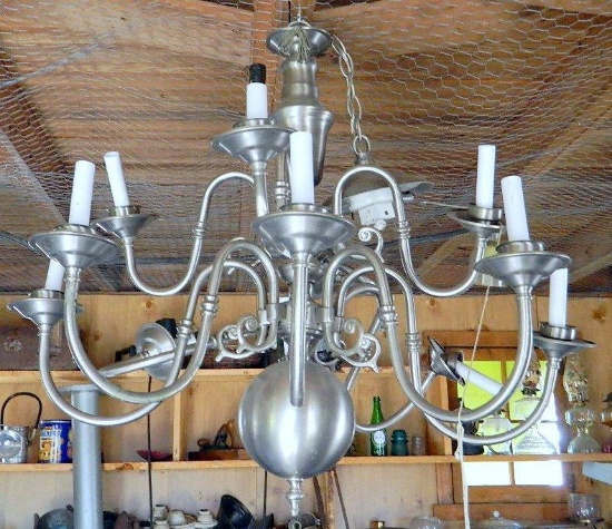 Brushed Chrome Metal Ceiling Hanging Chandelier