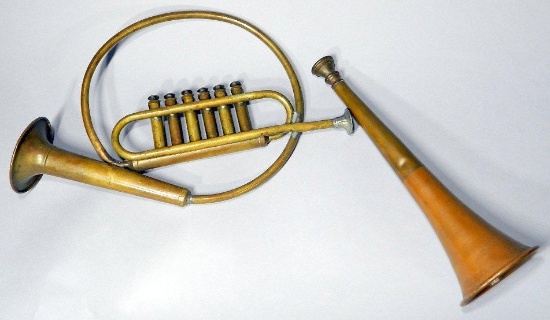 Two (2) Miniature Post Horns