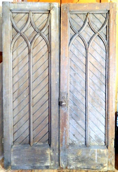 Pair of Large Antique Architectural Wooden Doors