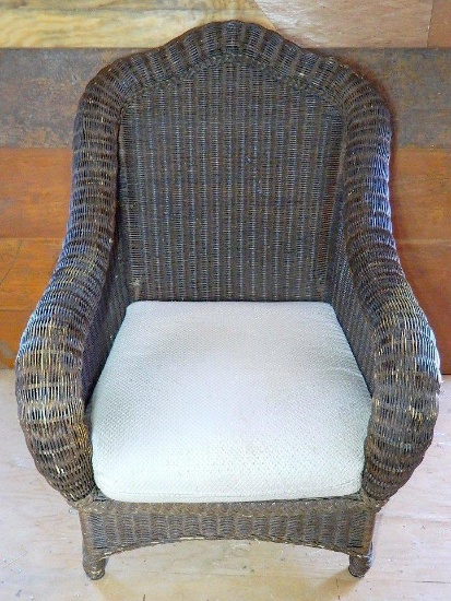 Ethan Allen Rattan Wicker Weave Armchair