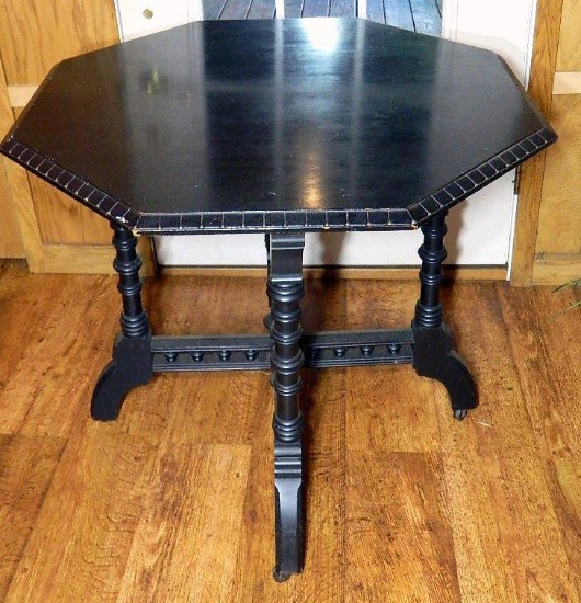 Black Octagonal Side Table