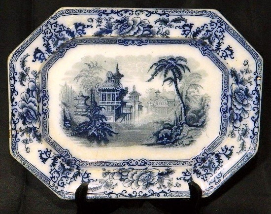 Davenport Ironstone Cyprus Blue Transferware Platter