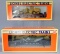 Lionel Electric Trains Flatcars with ERTL Road Grader and ERTL Helicopter