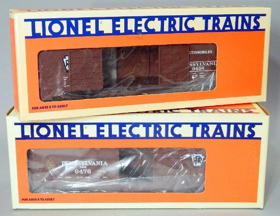 Lionel Electric Trains Pennsylvania Single- and Double-door Box Cars