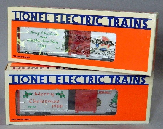 Lionel Electric Trains Christmas Cars, 1986 and 1988