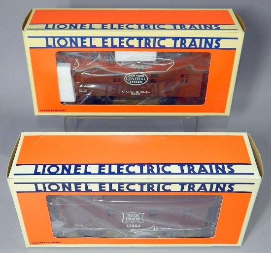 Lionel Electric Trains Rock Island and NYC Woodside Cabooses