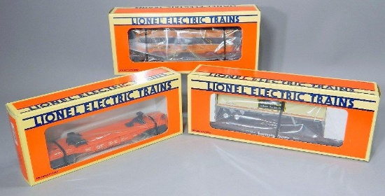 Lionel Electric Trains Caboose, Flatcar, Convention Car