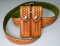 Safariland...Brown Leather Belt Holster with Two Mag Holders