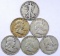 Grouping of Six U.S. Silver Coins