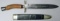 Confederate States Civil War Etched Combat Bowie Knife and Scabbard