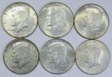 Groping of Six JFK Silver Half Dollar Coins