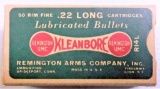 Vintage Remington Kleanbore 22l Vintage Ammo Boxes, Full
