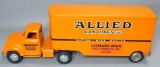 Tonka Allied Van Lines Pressed Steel Tractor Trailer Moving Van, c. 1950s