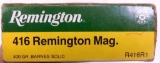 Remington 416 Mag Box of Ammo