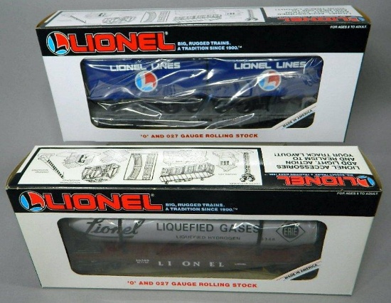 Lionel Liquefied Petroleum Car and Lionel Lines Flatcar with Trailers