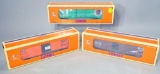 Lionel Sequential Boxcars, Santa Fe, Erie, and Northern Pacific