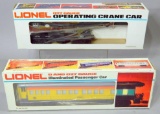 Lionel NYC Operating Crane Car and Chessie Steam Special Observation Car