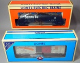 Lionel Western Pacific 'The Boy's Train' Boxcar, and Santa Fe Uni-Body Tank Car