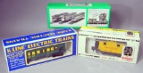 K-Line Electric Trains Hopper, Atlas Caboose, and Bowser Trolley Grouping