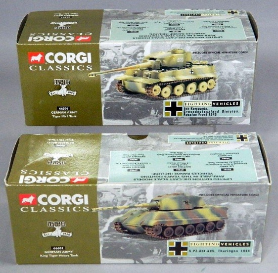 Corgi Classics German Army Tiger Mk I and King Tiger Die-cast Tanks