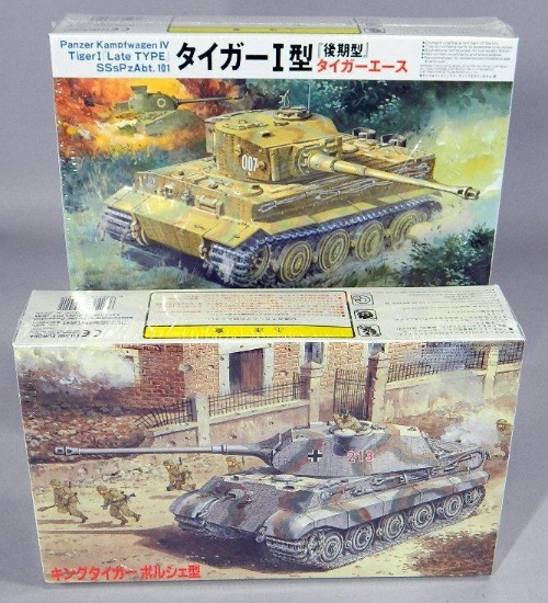 Fujimi Model Tanks: King Tiger Porsche Type and Panzer Kampfwagen IV Tiger I Late Type