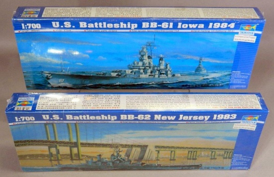 Trumpeter Model Kits: U.S. Battleship BB-62 New Jersey 1983 and U.S. Battleship BB-61 Iowa 1984