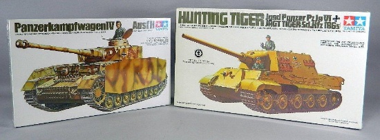 Tamiya Model Tank Kits: Panzerkampfwagen and 'Hunting Tiger' German Tank Destroyer