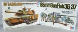 Tamiya Tank Model & Military Miniatures: German 88mm GunFlak 36/37 and M-1 Abrams Main Battle Tank