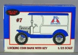 ERTL Big A Auto Parts 1912 Delivery Car Banks, Locking Coin Banks with Keys, 7th in Series, Die-Cast