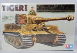 Tamiya Model Tank: German Tiger I (Late Production) w/ Metal Tracks and Aluminum Gun Barrel