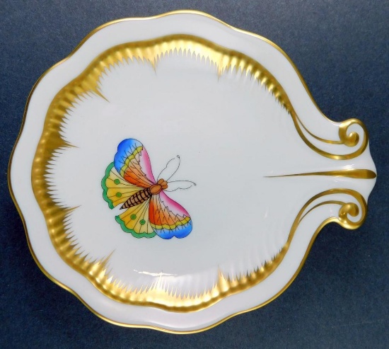 Herend Porcelain Queen Victoria Butterfly Shell Dish