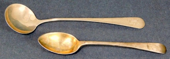 Grouping of Two Antique Sterling Silver Spoons