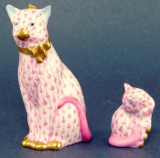 Grouping of Herend 1st Ed. Cat and Kitten Porcelain Pieces, Each with Box