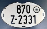 Vintage German License Plate Hauptzollamt