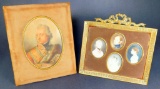 Grouping of Two Antique Portrait Paintings, Framed