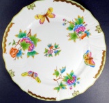 Herend Queen Victoria China Dinner Plates, Set of 8