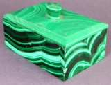 Older Malachite Gemstone Lidded Box
