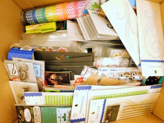 Big Box of Various Crafts Supplies and Goodies