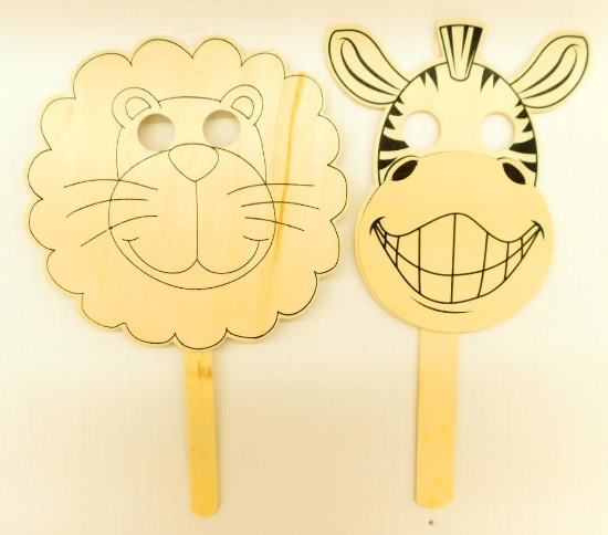 Wooden Craft 'n Play Animal Masks, Two Full Tubs