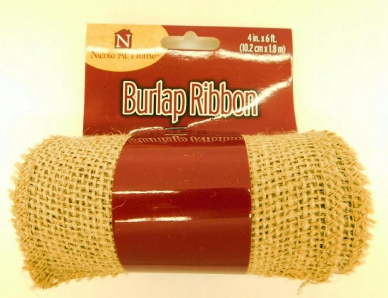 Grouping of Burlap Ribbon, About 20 Units