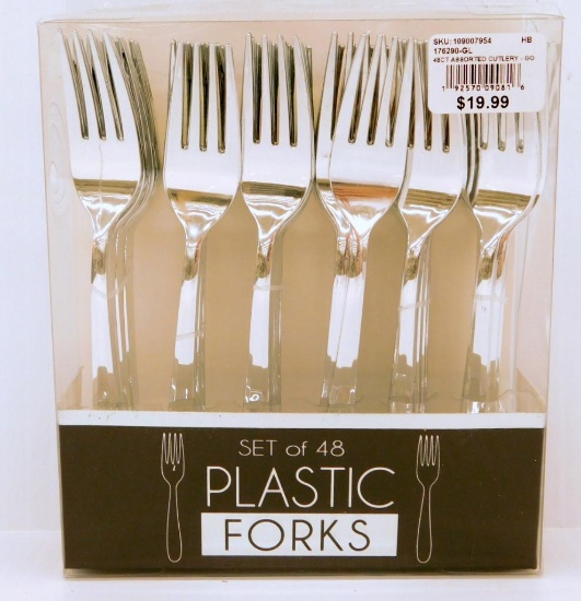 Sets of 48 Plastic Assorted Cutlery, 10 Units